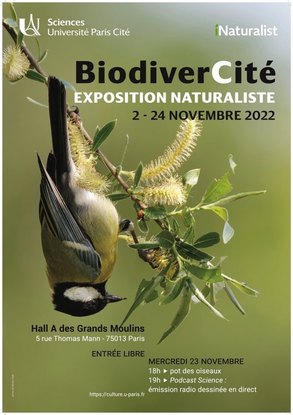 Affiche BiodiverCité - Exposition naturaliste - 2022 ©Photo © 2022 - Michel NOËL du Collectif du lac de Créteil.