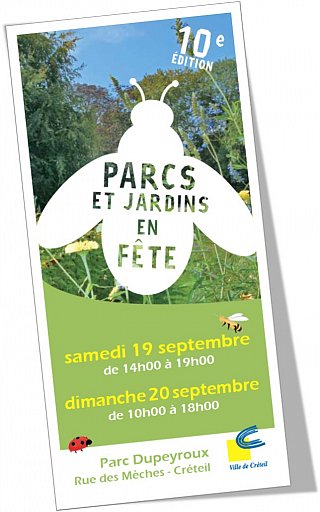Le dépliant de la 10ème édition de « Parcs et Jardins en Fête » au Parc DUPEYROUX du 19 au 20 septembre 2015 